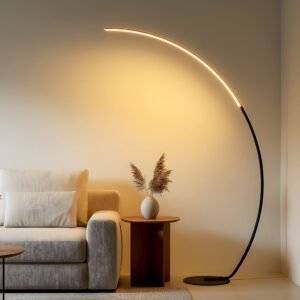 2000LM Dimmable LED Arc Floor Light with Remote Control for Living Room Bedroom Office