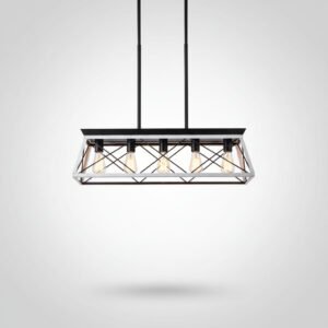 5 Light Farmhouse Chandelier White Ceiling Light Fixture for Dining Room Kitchen Living Room