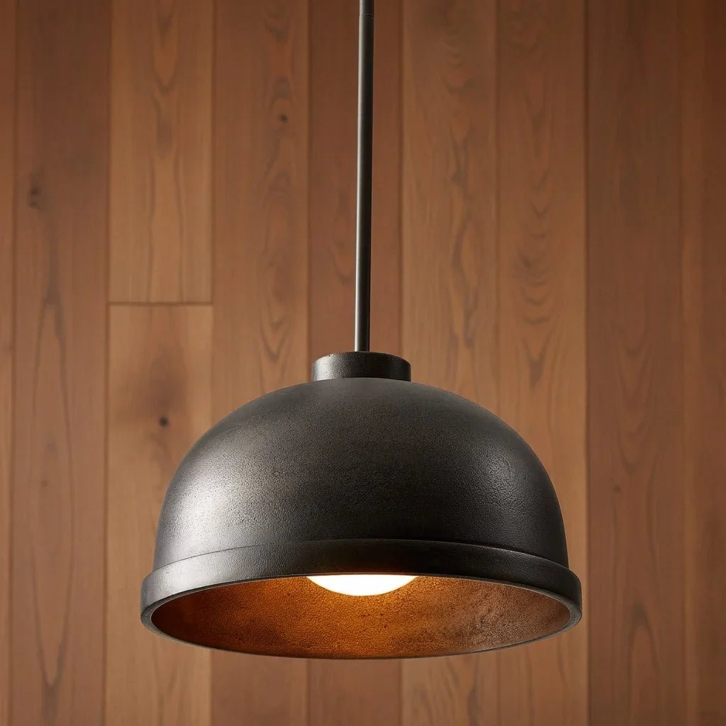 Black Cast Aluminum Dome Pendant Light for Kitchen Dining Room Entryway Island - Image 2