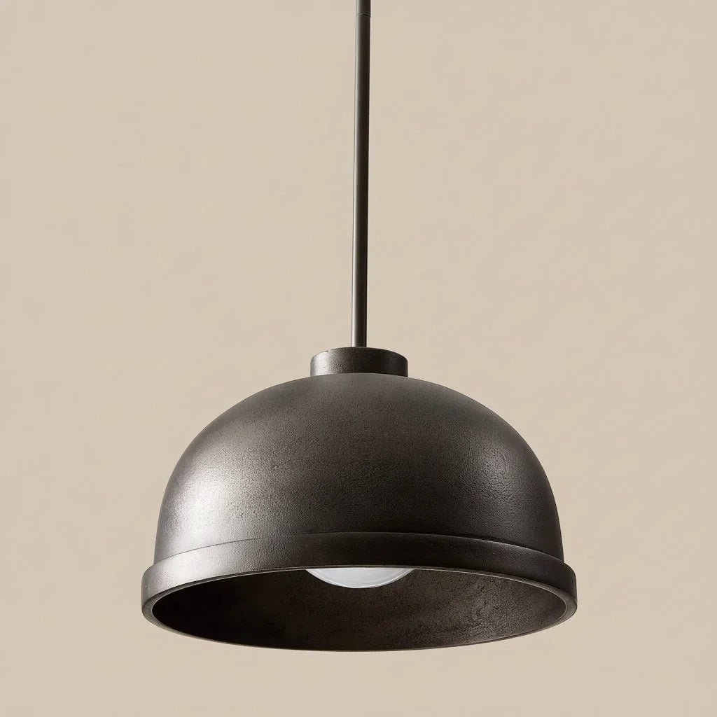 Black Cast Aluminum Dome Pendant Light for Kitchen Dining Room Entryway Island - Image 3