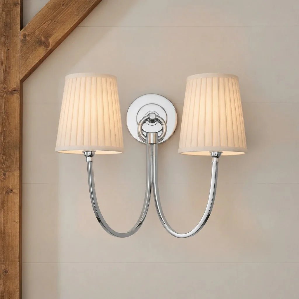 Modern Double Linen Shade Wall Sconce for Bedroom Hallway Vanity Living Room - Image 14