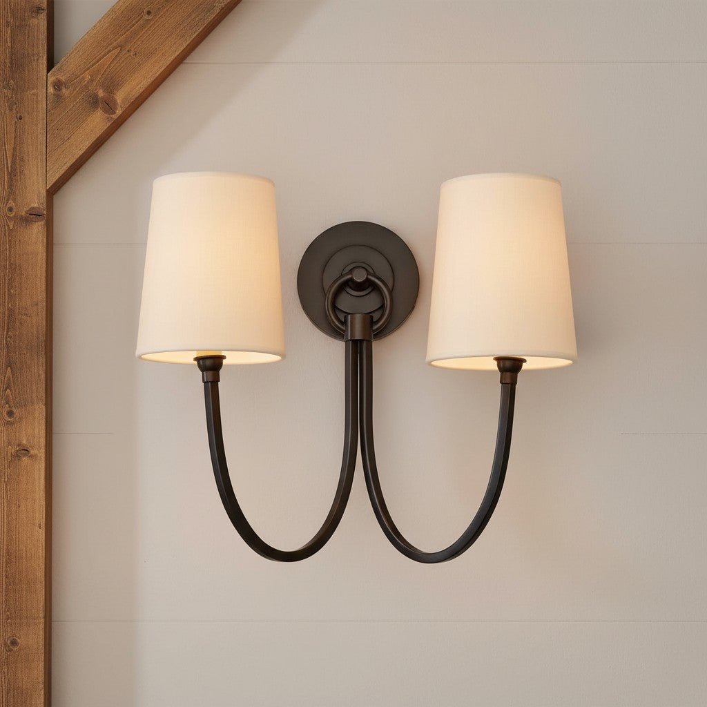 Modern Double Linen Shade Wall Sconce for Bedroom Hallway Vanity Living Room - Image 10