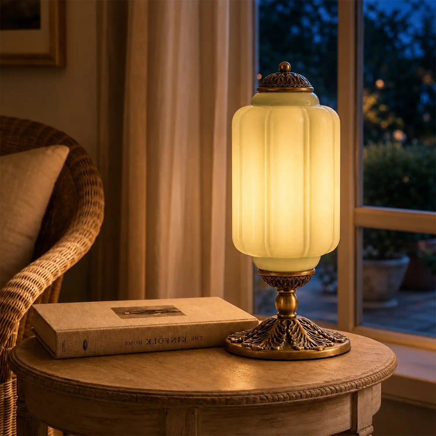 French Retro Cream Textured Glass Table Lamp for Bedroom Living Room Bedside Office - Image 10
