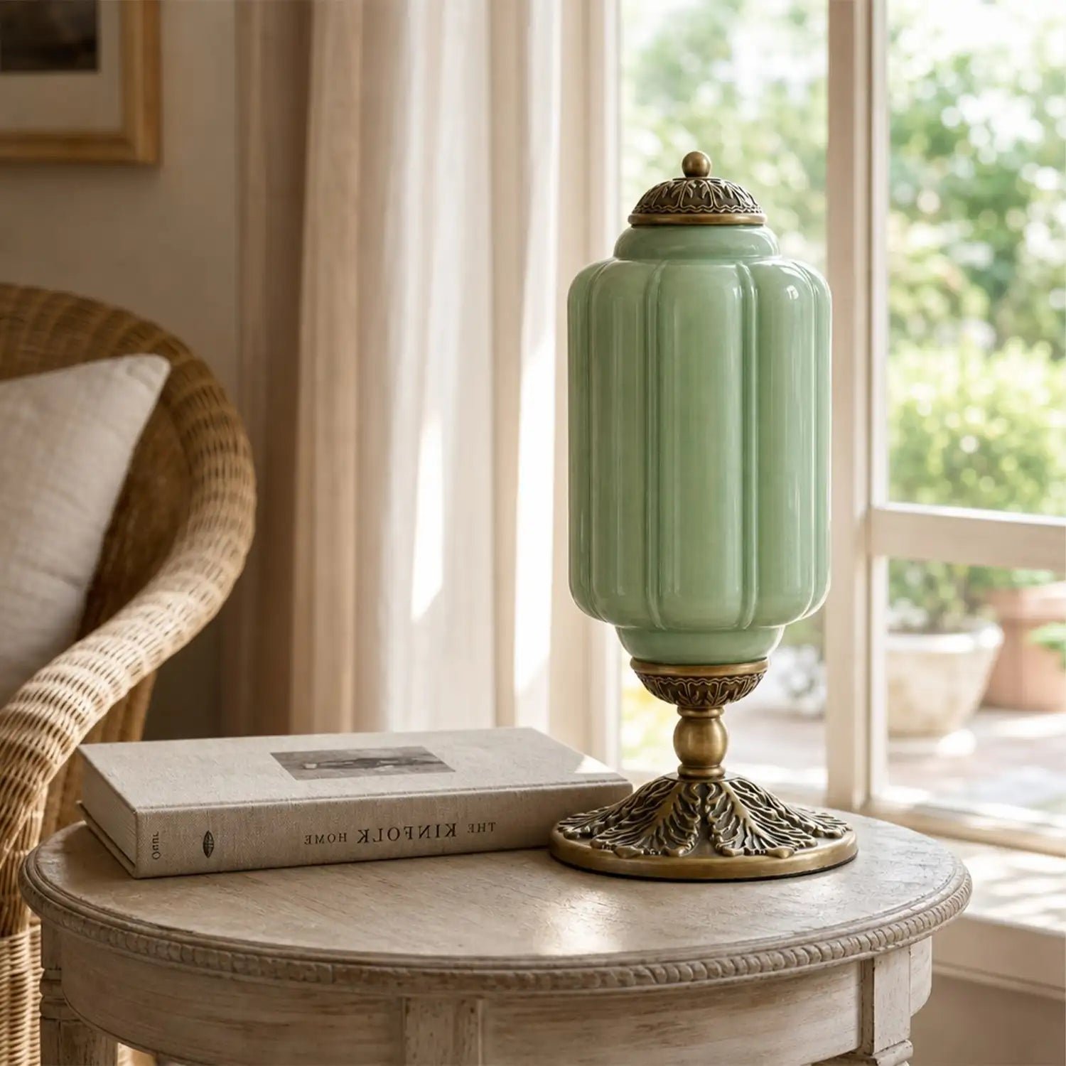 French Retro Cream Textured Glass Table Lamp for Bedroom Living Room Bedside Office - Image 11