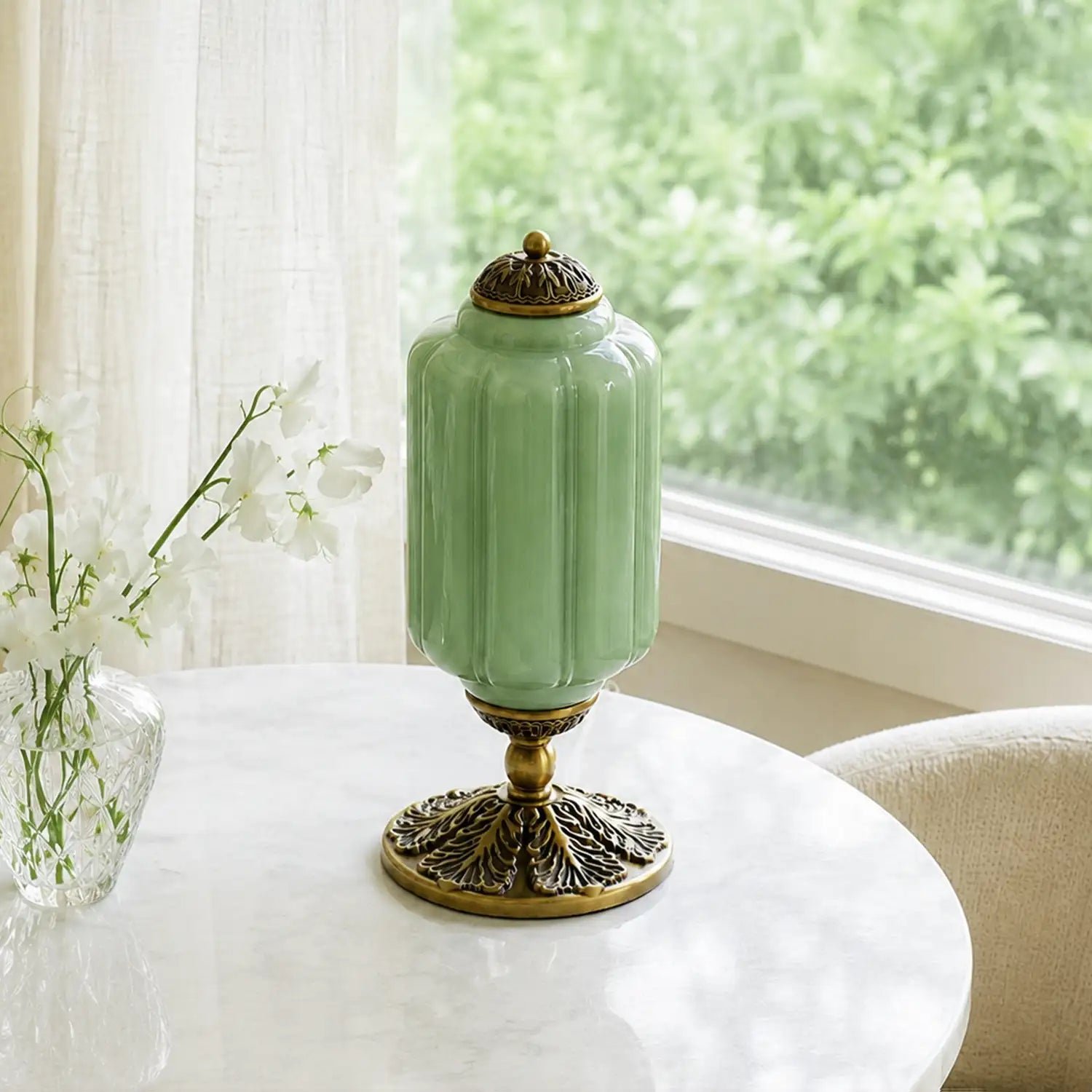 French Retro Cream Textured Glass Table Lamp for Bedroom Living Room Bedside Office - Image 12