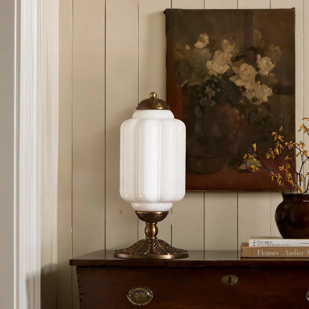 French Retro Cream Textured Glass Table Lamp for Bedroom Living Room Bedside Office - Image 16
