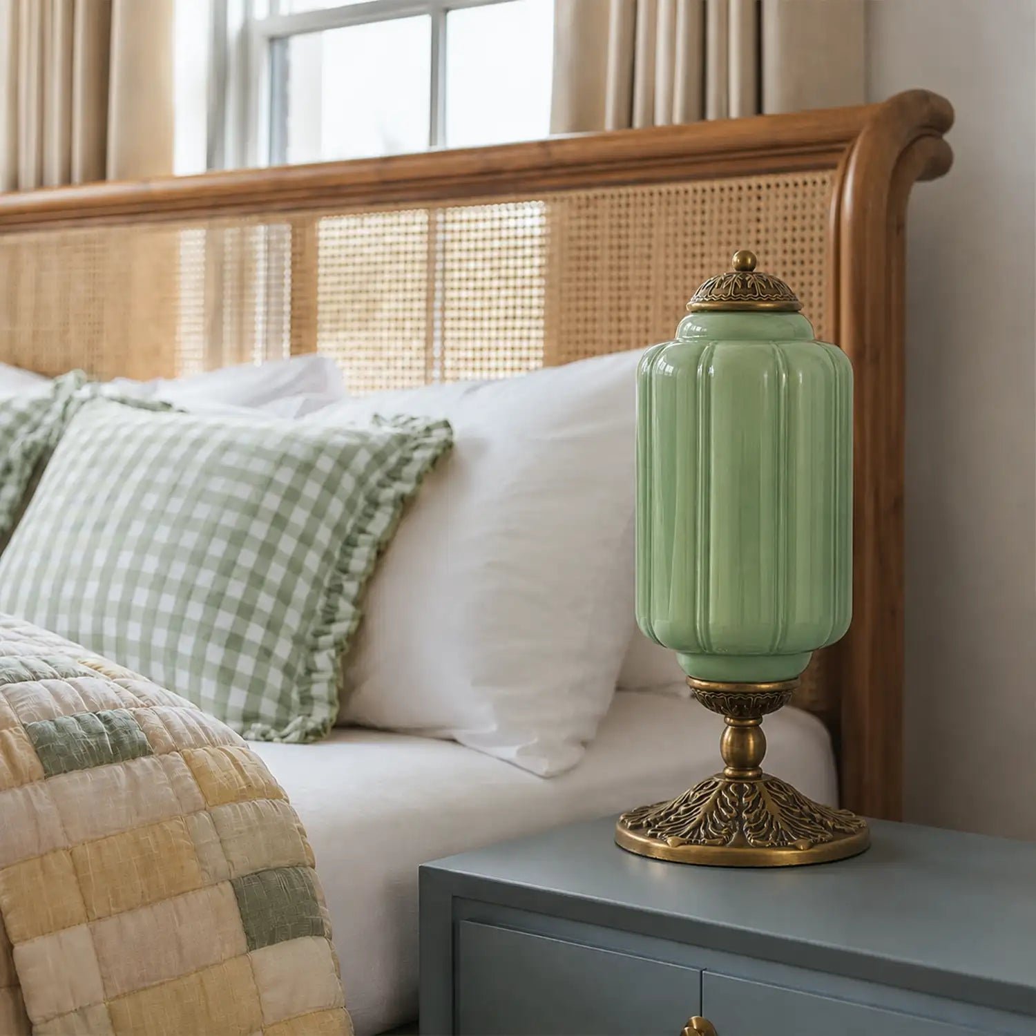 French Retro Cream Textured Glass Table Lamp for Bedroom Living Room Bedside Office - Image 20