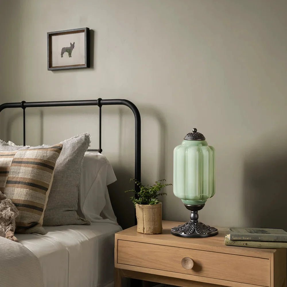 French Retro Cream Textured Glass Table Lamp for Bedroom Living Room Bedside Office - Image 27