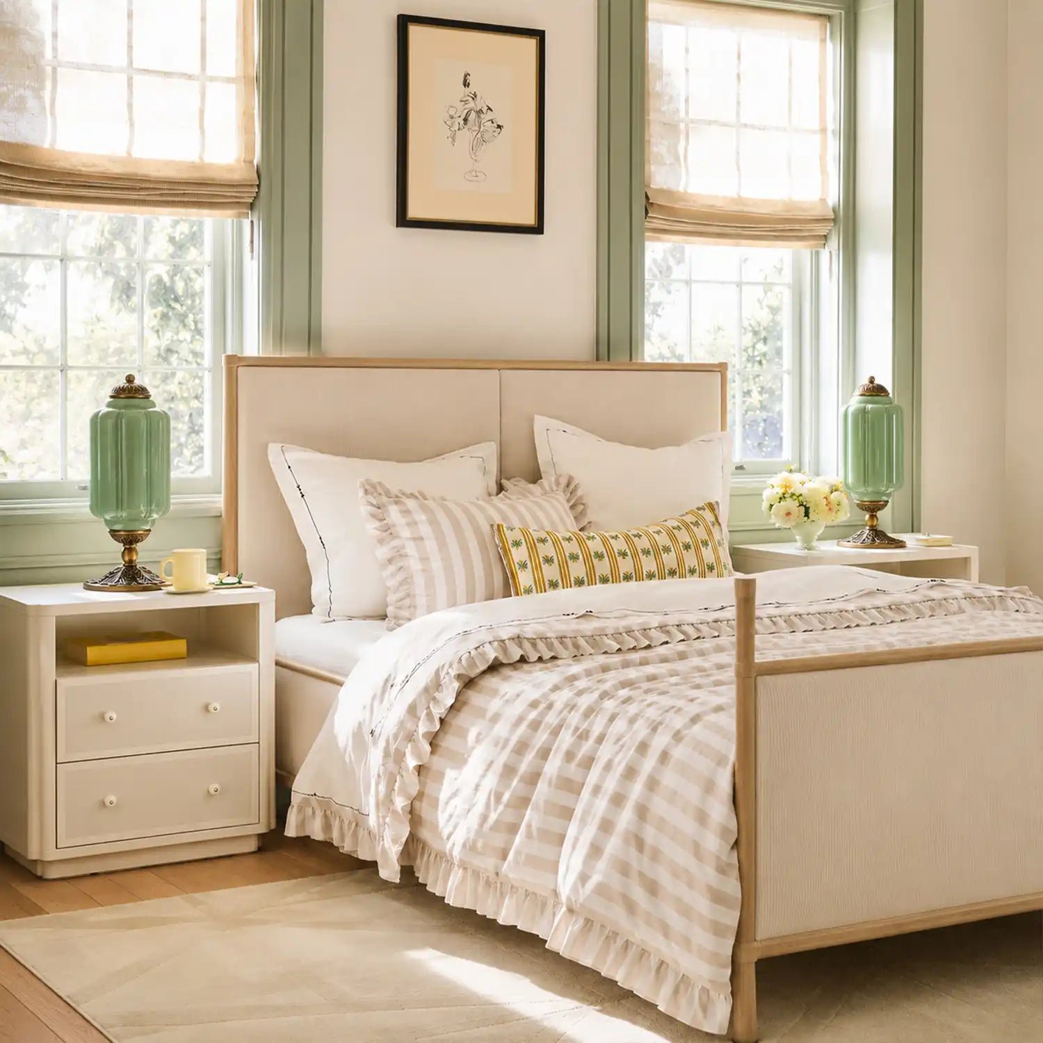 French Retro Cream Textured Glass Table Lamp for Bedroom Living Room Bedside Office - Image 3
