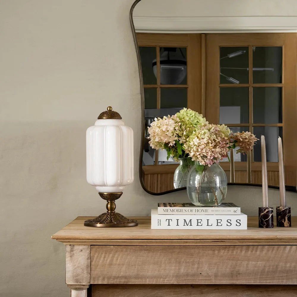 French Retro Cream Textured Glass Table Lamp for Bedroom Living Room Bedside Office - Image 32
