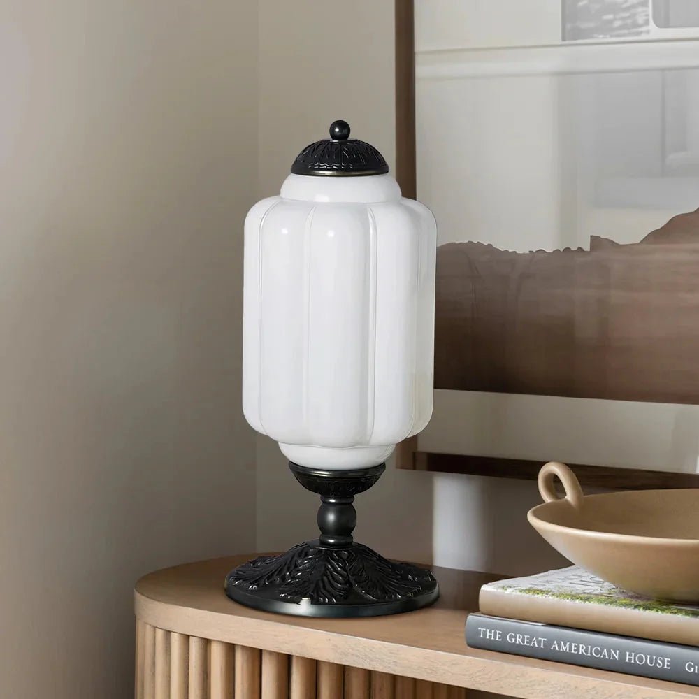 French Retro Cream Textured Glass Table Lamp for Bedroom Living Room Bedside Office - Image 34
