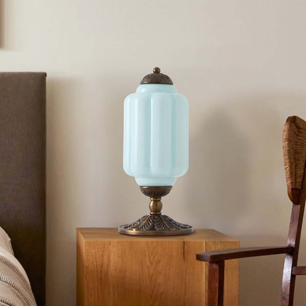 French Retro Cream Textured Glass Table Lamp for Bedroom Living Room Bedside Office - Image 35