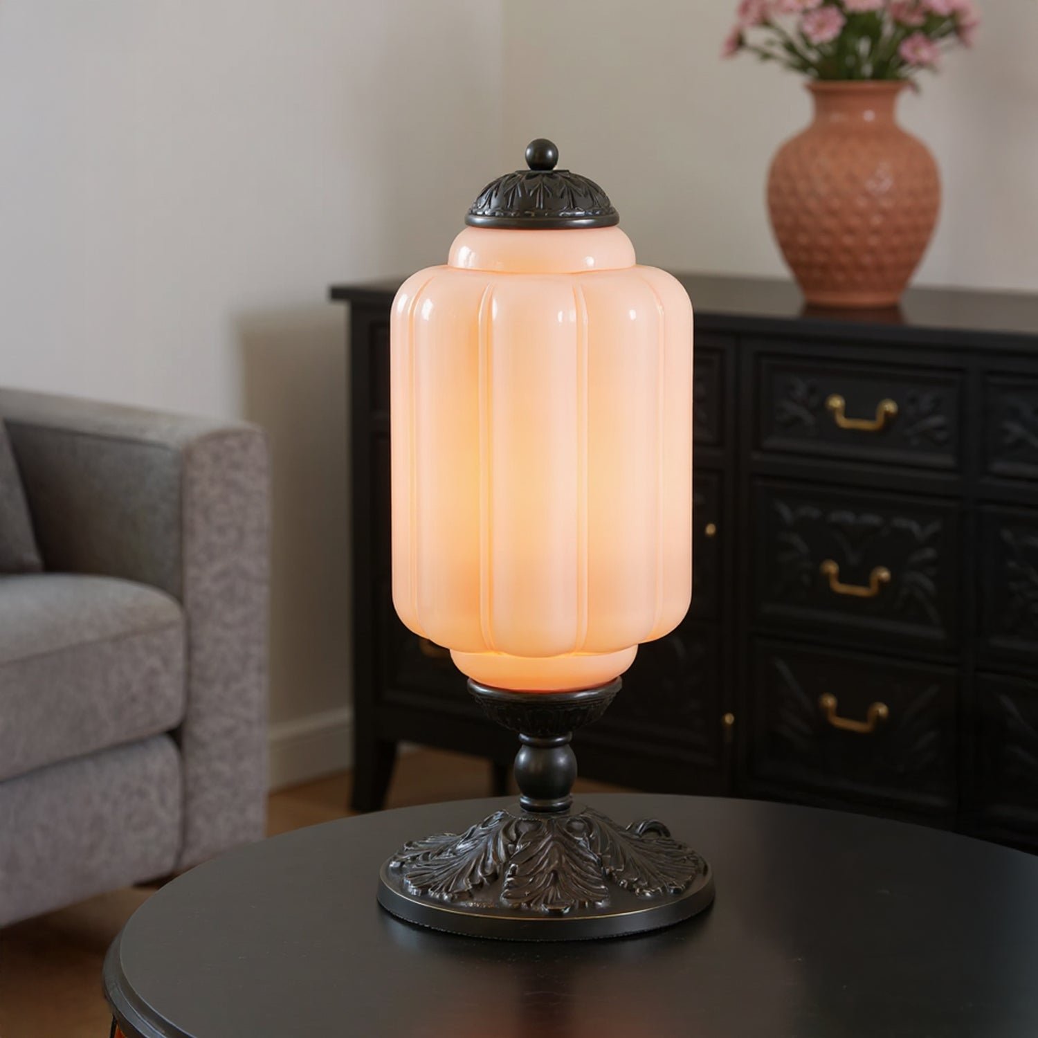 French Retro Cream Textured Glass Table Lamp for Bedroom Living Room Bedside Office - Image 39