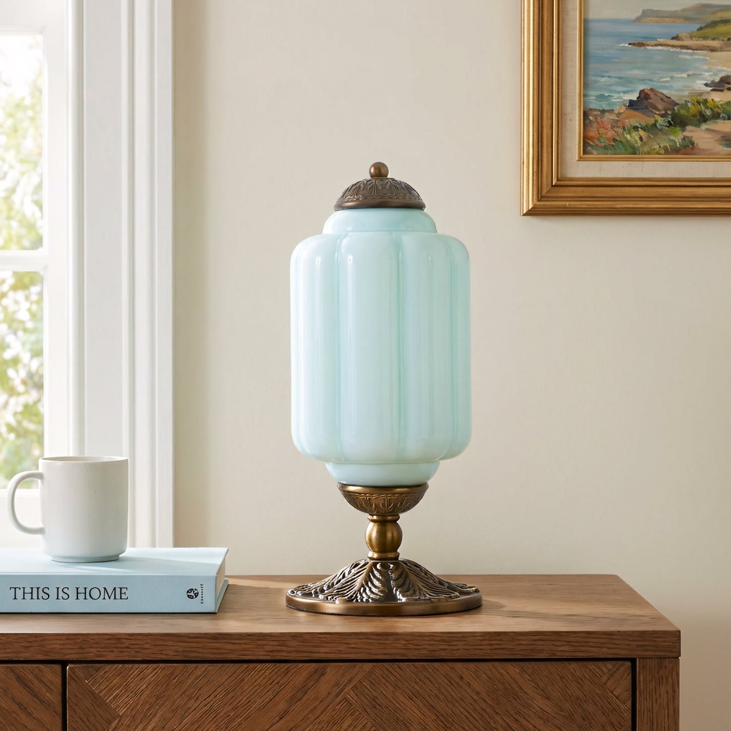 French Retro Cream Textured Glass Table Lamp for Bedroom Living Room Bedside Office - Image 41