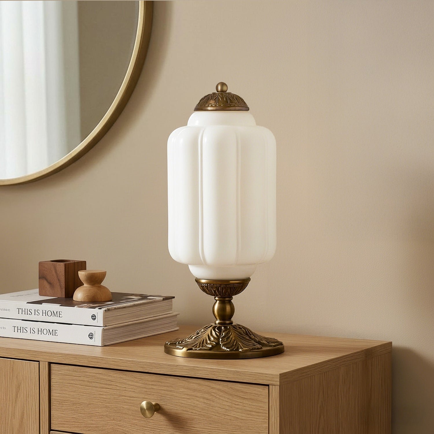 French Retro Cream Textured Glass Table Lamp for Bedroom Living Room Bedside Office - Image 44