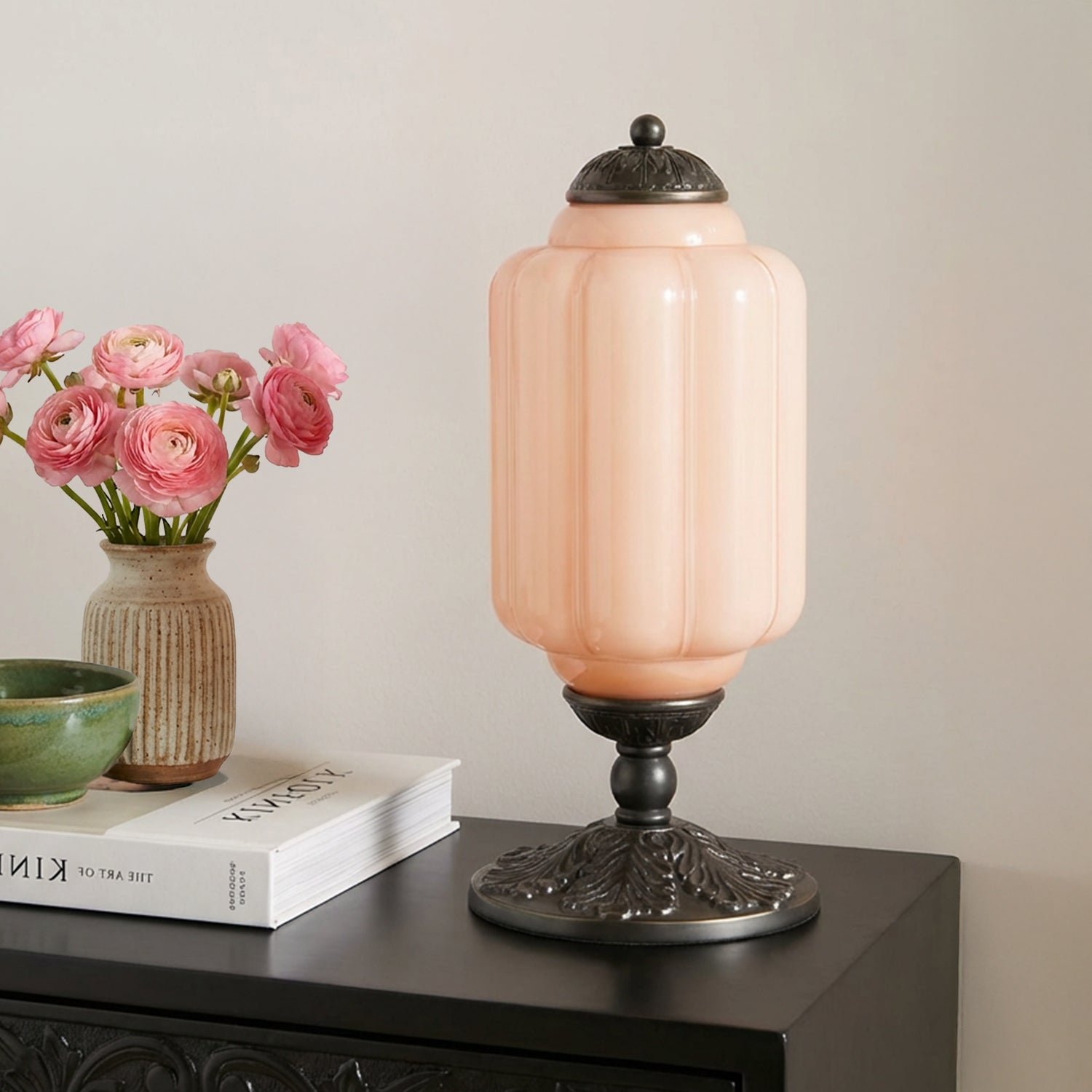 French Retro Cream Textured Glass Table Lamp for Bedroom Living Room Bedside Office - Image 45