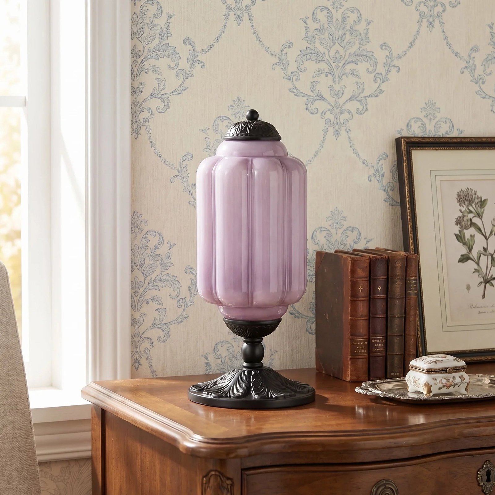 French Retro Cream Textured Glass Table Lamp for Bedroom Living Room Bedside Office - Image 50