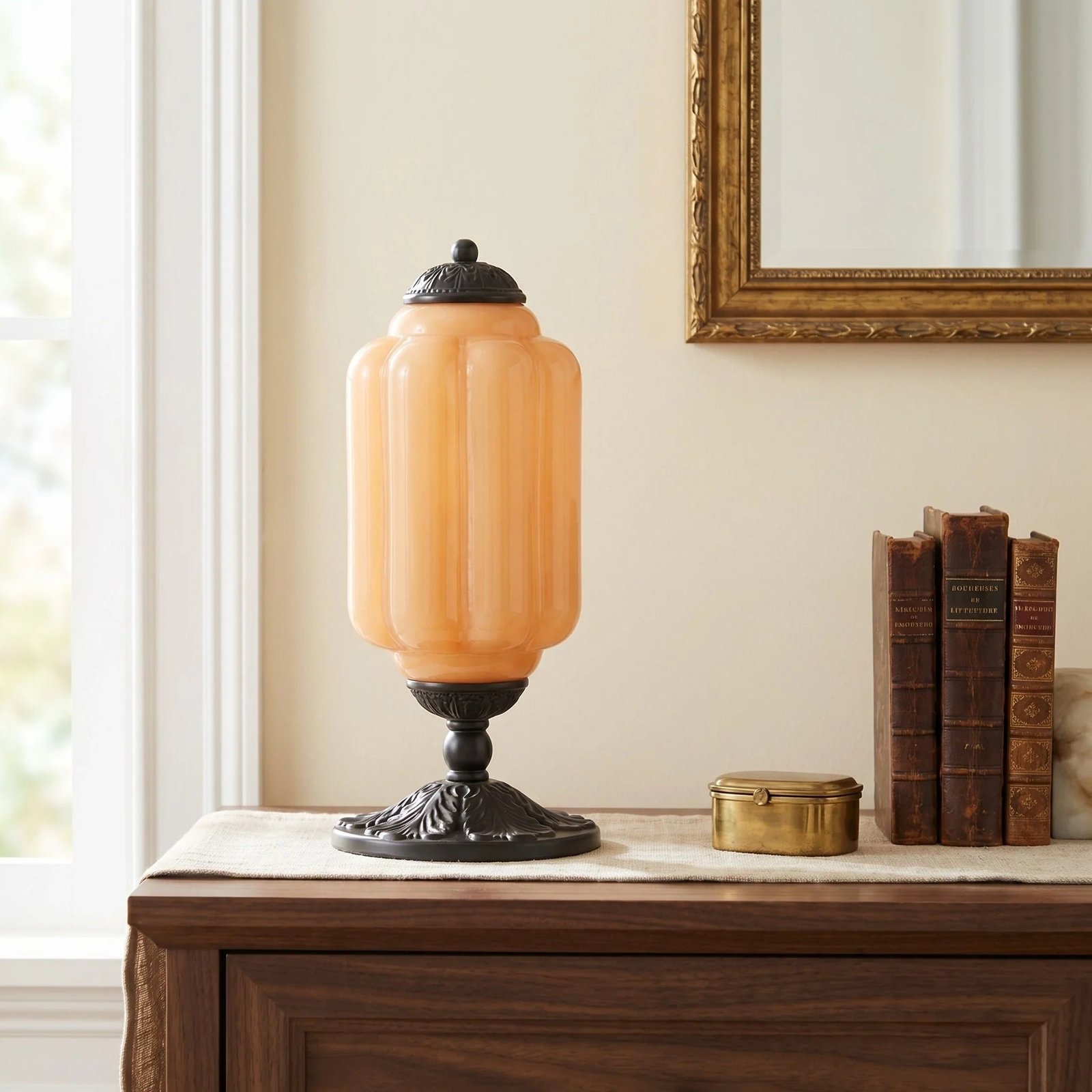 French Retro Cream Textured Glass Table Lamp for Bedroom Living Room Bedside Office - Image 53