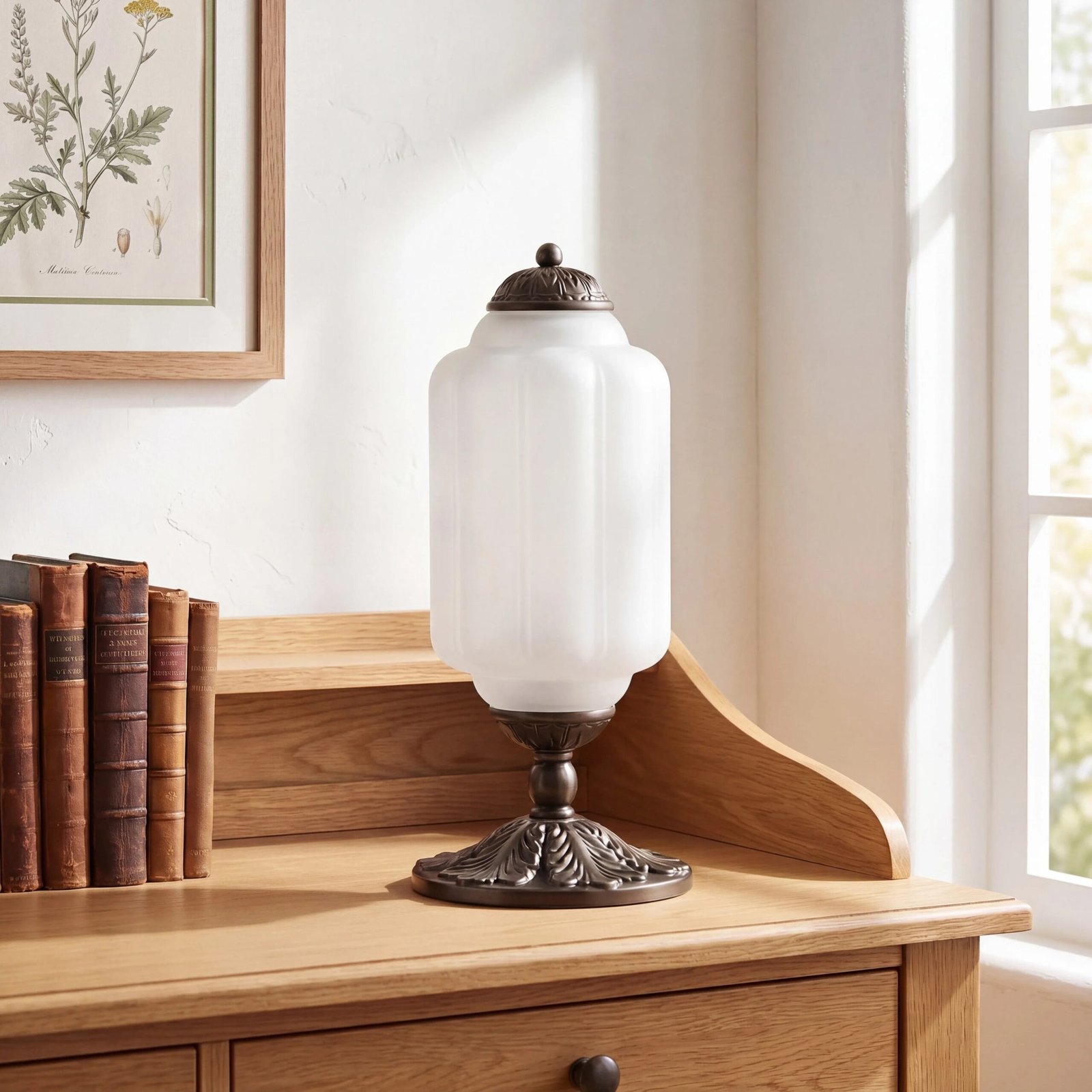 French Retro Cream Textured Glass Table Lamp for Bedroom Living Room Bedside Office - Image 54