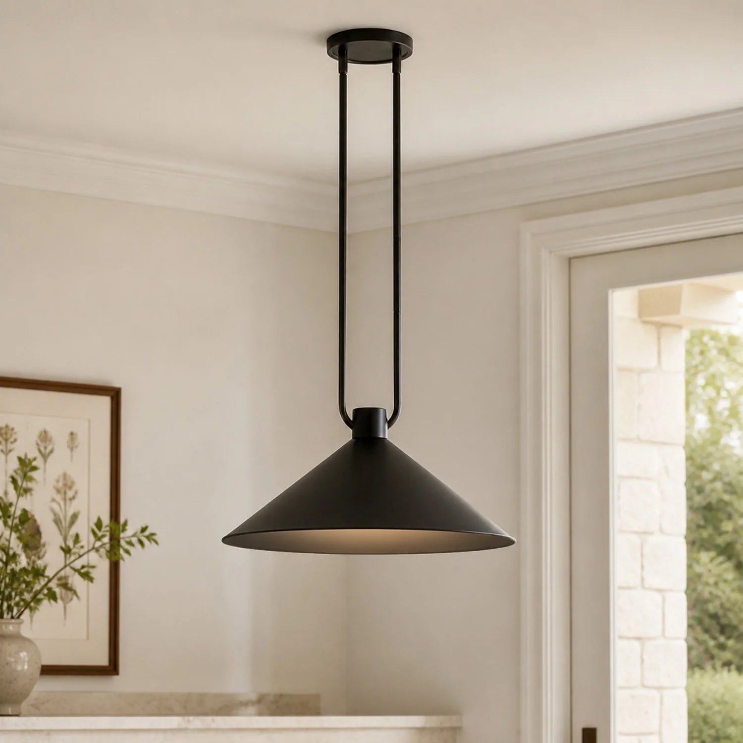 Industrial Metal Cone Pendant Light with Antique Bronze Finish for Kitchen Dining Room Island - Image 5