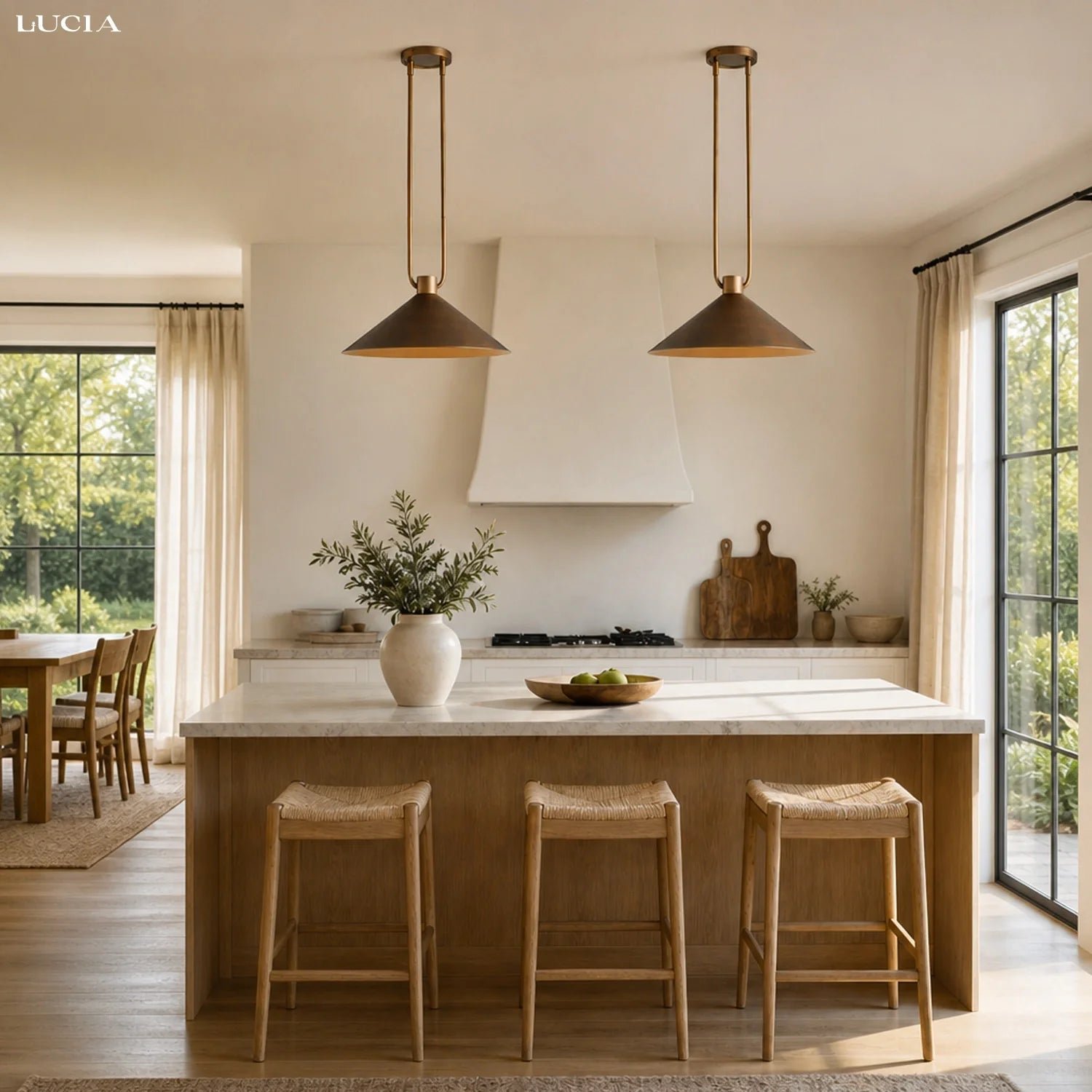 Industrial Metal Cone Pendant Light with Antique Bronze Finish for Kitchen Dining Room Island - Image 7