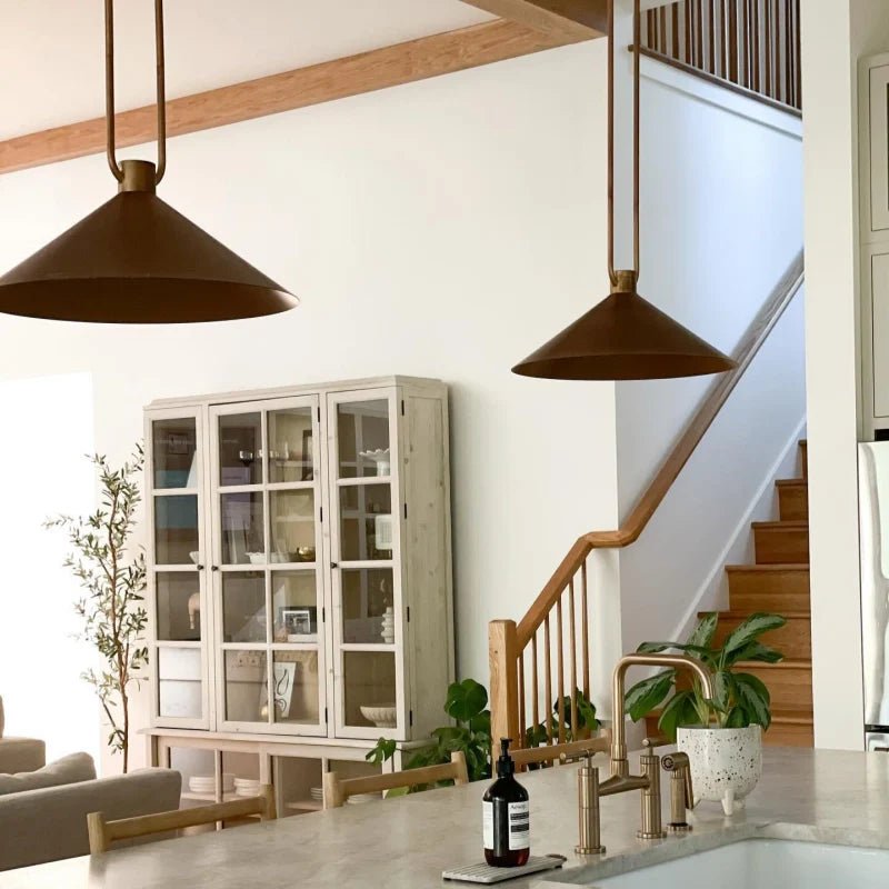 Industrial Metal Cone Pendant Light with Antique Bronze Finish for Kitchen Dining Room Island - Image 9