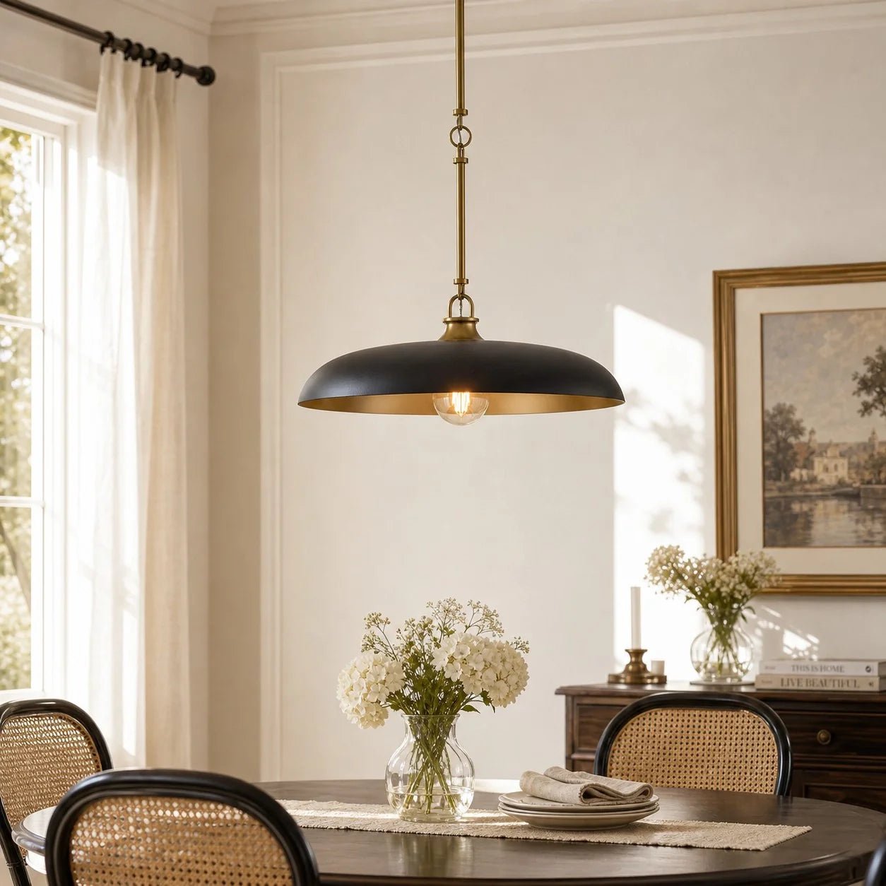 Modern Industrial Disc Metal Pendant Light for Kitchen Island Dining Room Café - Image 5