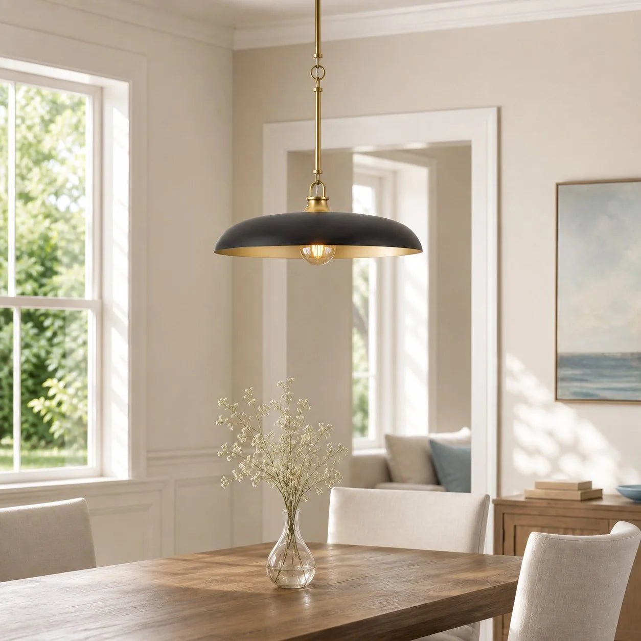 Modern Industrial Disc Metal Pendant Light for Kitchen Island Dining Room Café - Image 6