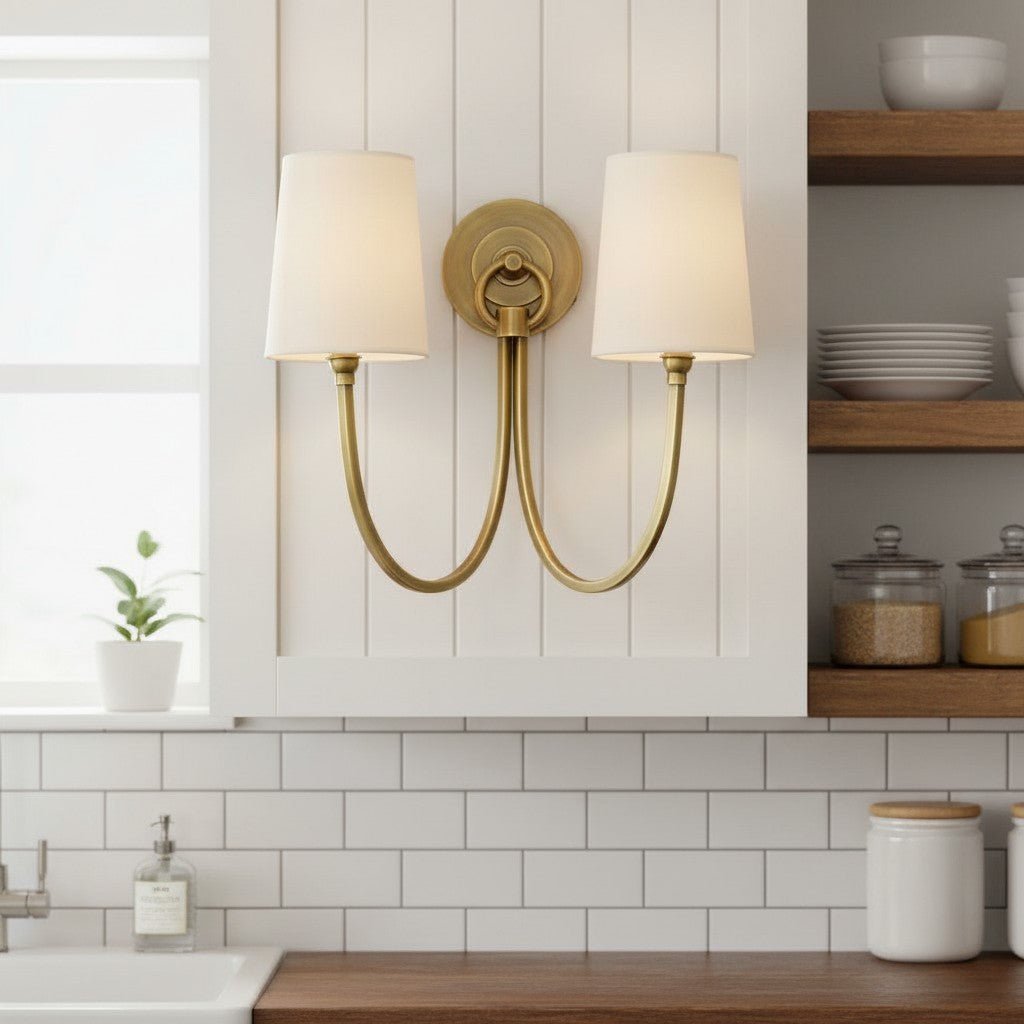 Modern Double Linen Shade Wall Sconce for Bedroom Hallway Vanity Living Room - Image 11