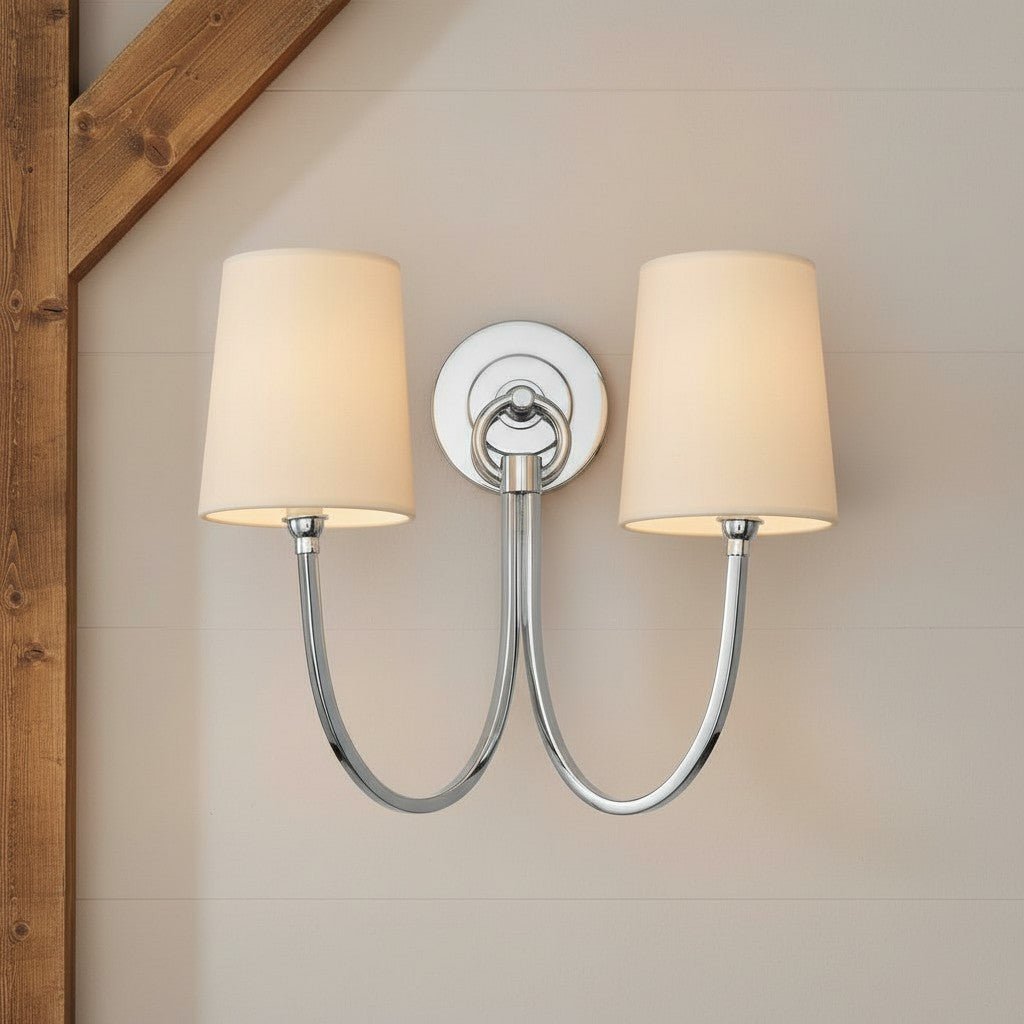 Modern Double Linen Shade Wall Sconce for Bedroom Hallway Vanity Living Room - Image 12
