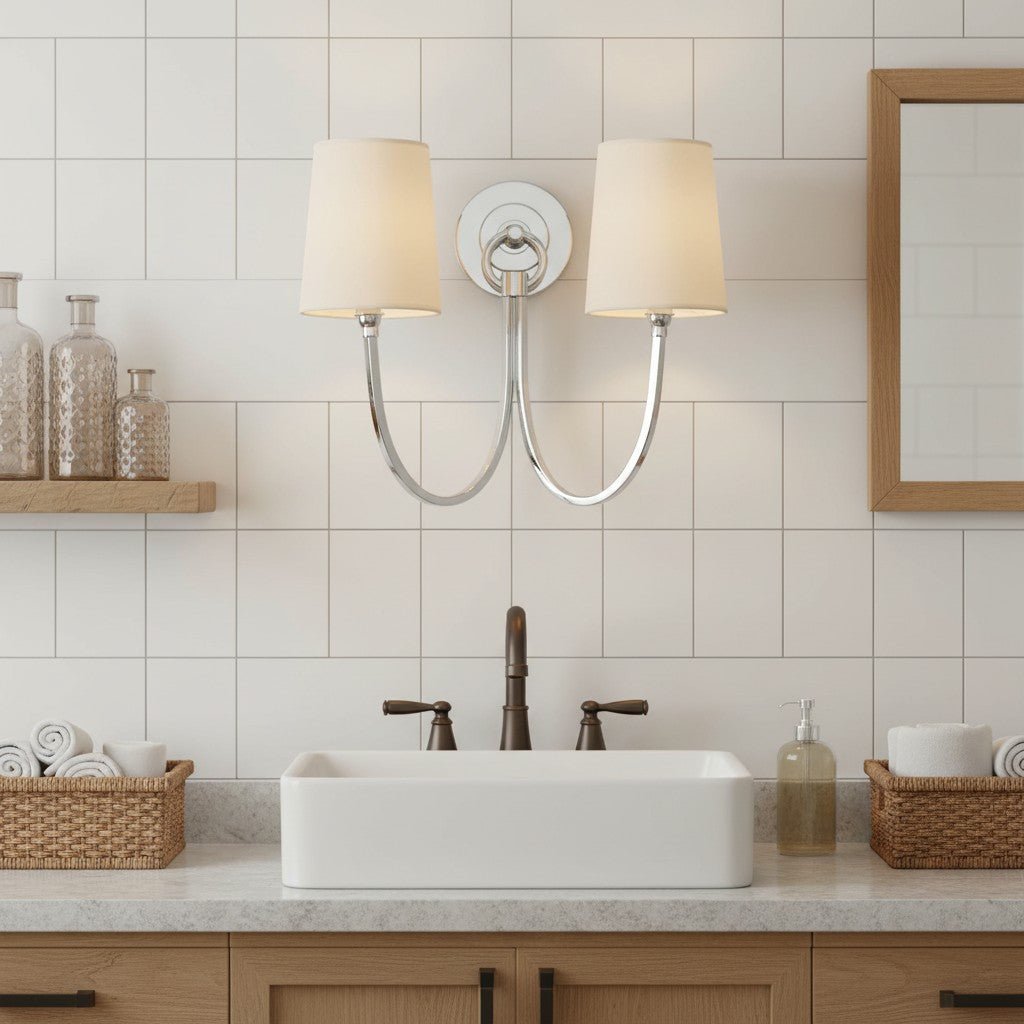 Modern Double Linen Shade Wall Sconce for Bedroom Hallway Vanity Living Room - Image 18