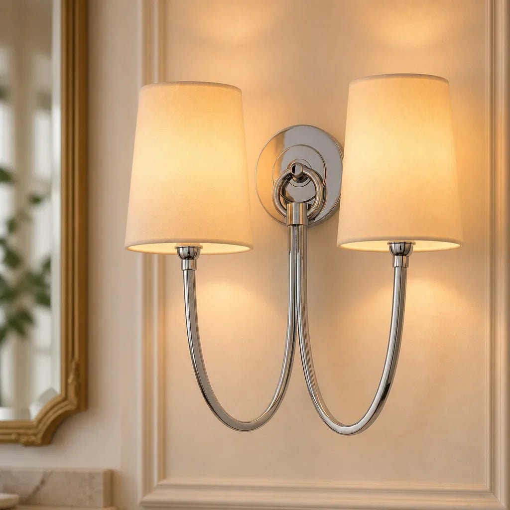 Modern Double Linen Shade Wall Sconce for Bedroom Hallway Vanity Living Room - Image 5
