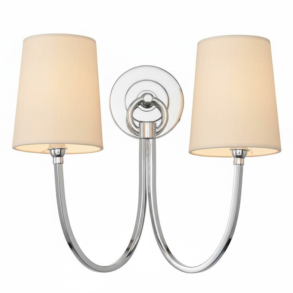 Modern Double Linen Shade Wall Sconce for Bedroom Hallway Vanity Living Room - Image 25