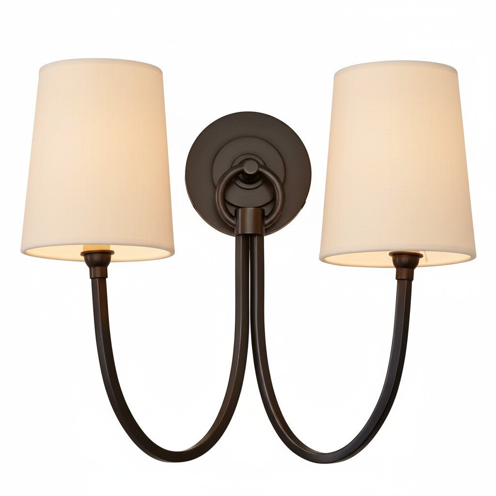 Modern Double Linen Shade Wall Sconce for Bedroom Hallway Vanity Living Room - Image 24