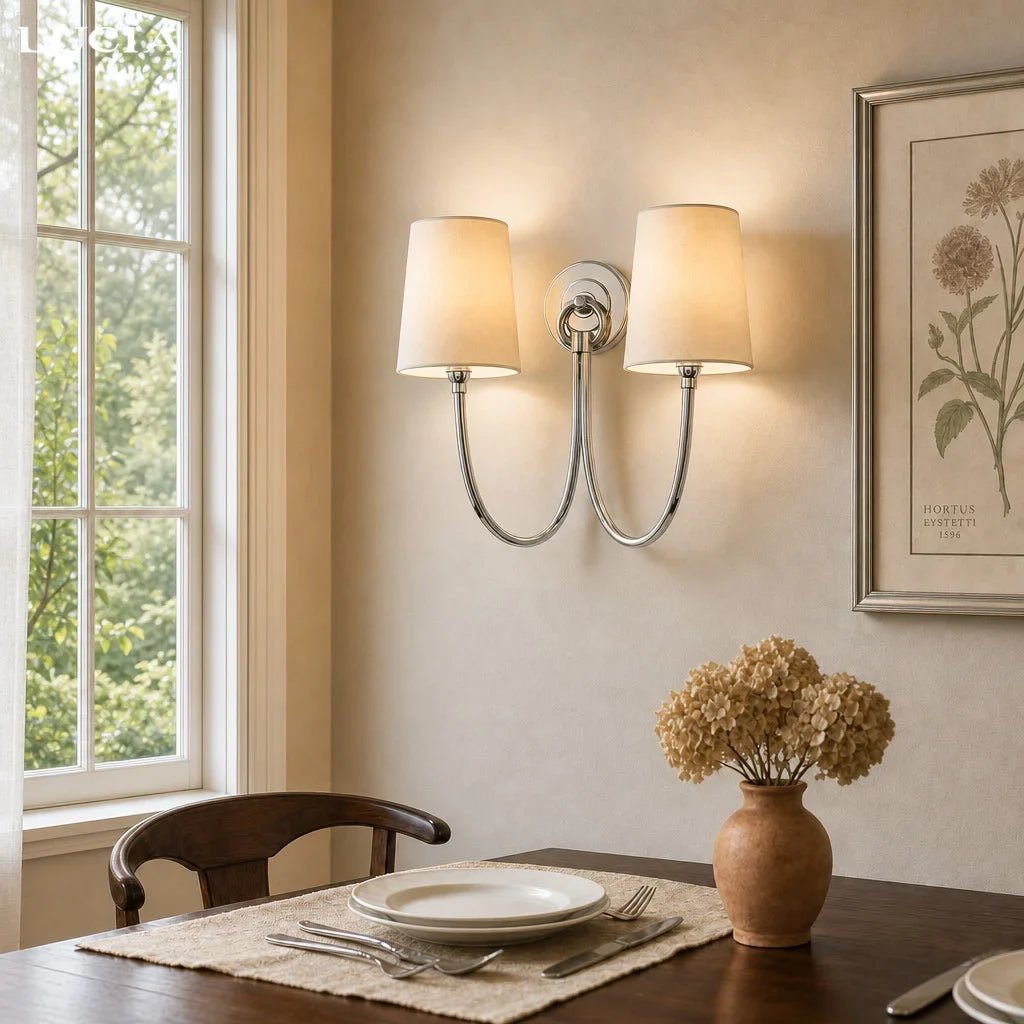 Modern Double Linen Shade Wall Sconce for Bedroom Hallway Vanity Living Room - Image 4