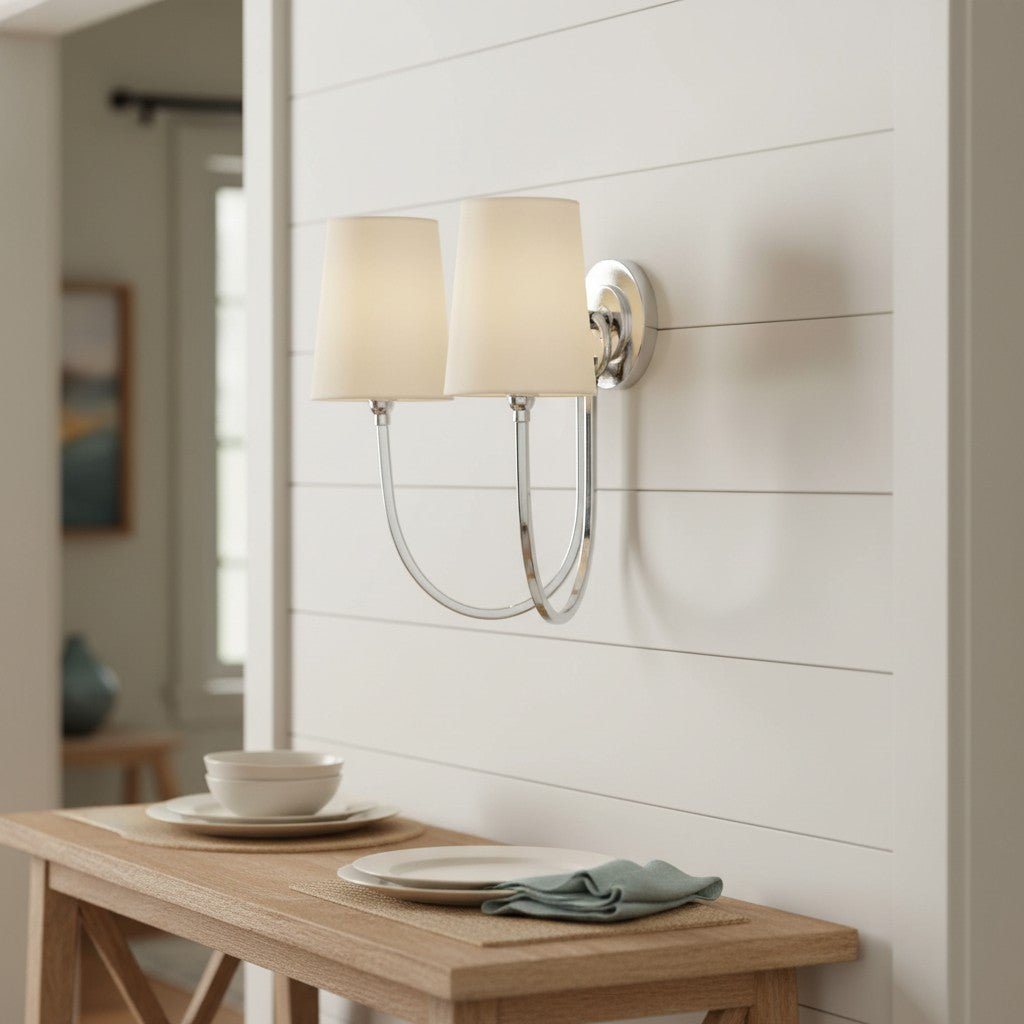 Modern Double Linen Shade Wall Sconce for Bedroom Hallway Vanity Living Room - Image 17