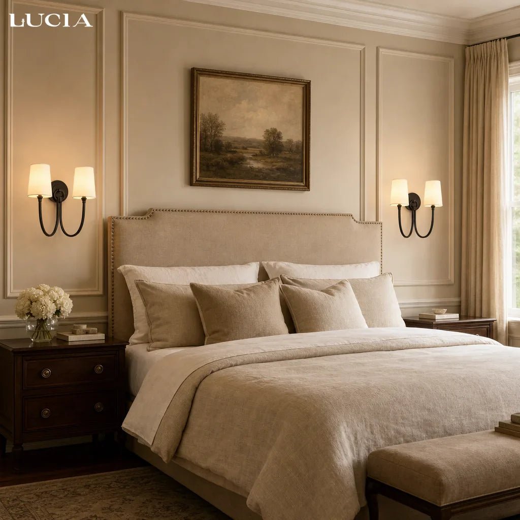 Modern Double Linen Shade Wall Sconce for Bedroom Hallway Vanity Living Room - Image 3