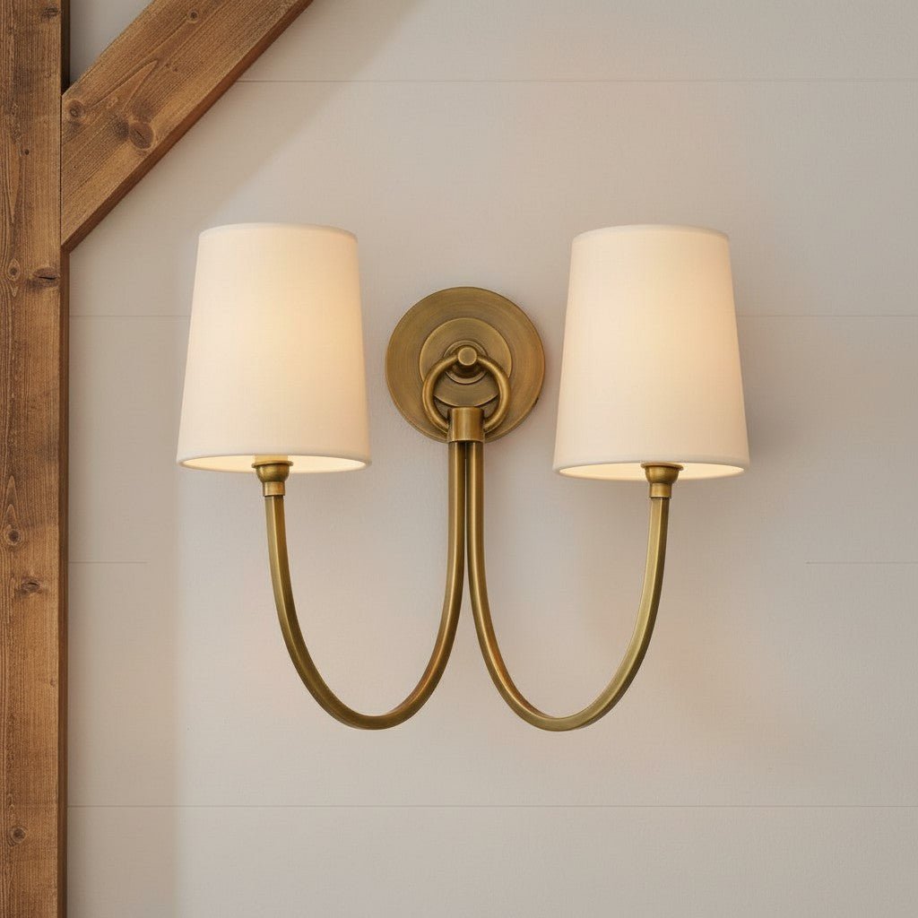 Modern Double Linen Shade Wall Sconce for Bedroom Hallway Vanity Living Room - Image 8