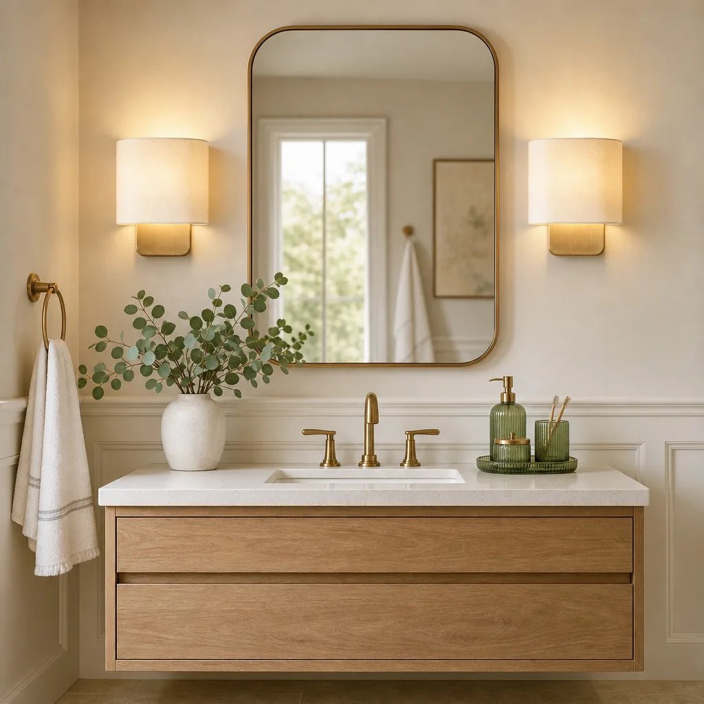 Modern Linen Shade Metal Wall Sconce for Bedroom Hallway Entryway Living Room - Image 2