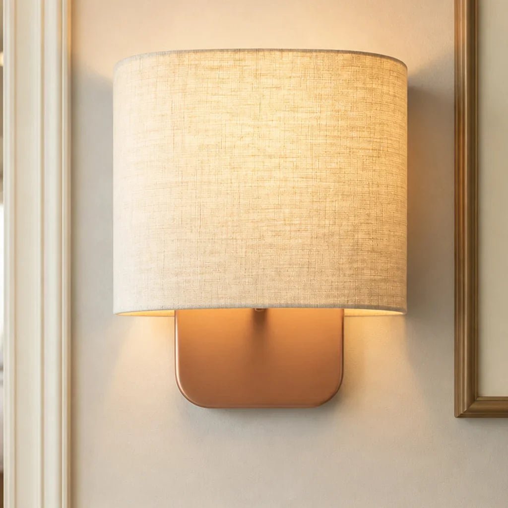 Modern Linen Shade Metal Wall Sconce for Bedroom Hallway Entryway Living Room - Image 5