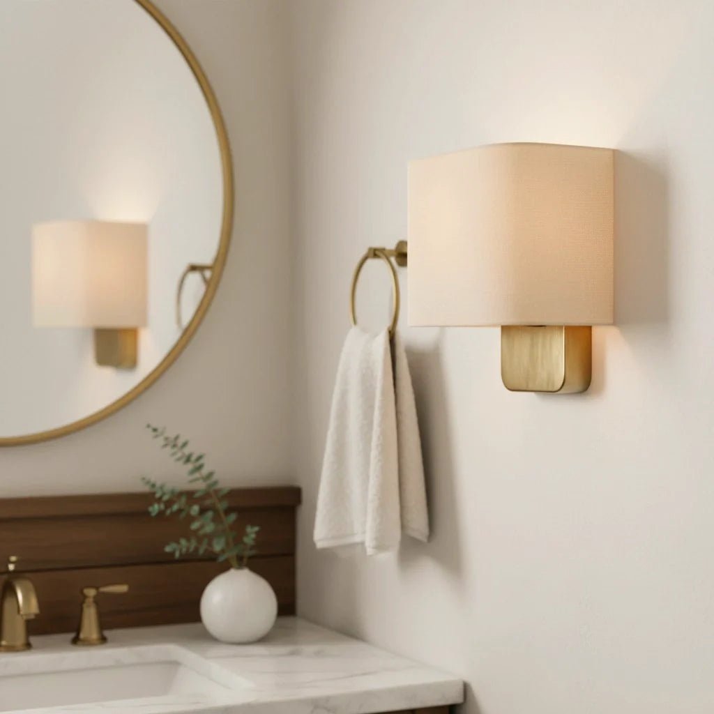 Modern Linen Shade Metal Wall Sconce for Bedroom Hallway Entryway Living Room - Image 6