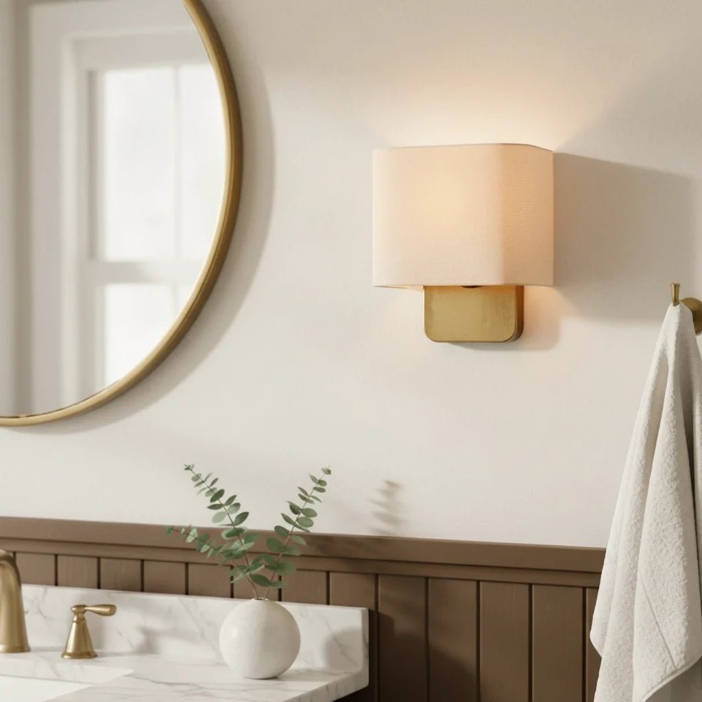 Modern Linen Shade Metal Wall Sconce for Bedroom Hallway Entryway Living Room - Image 7