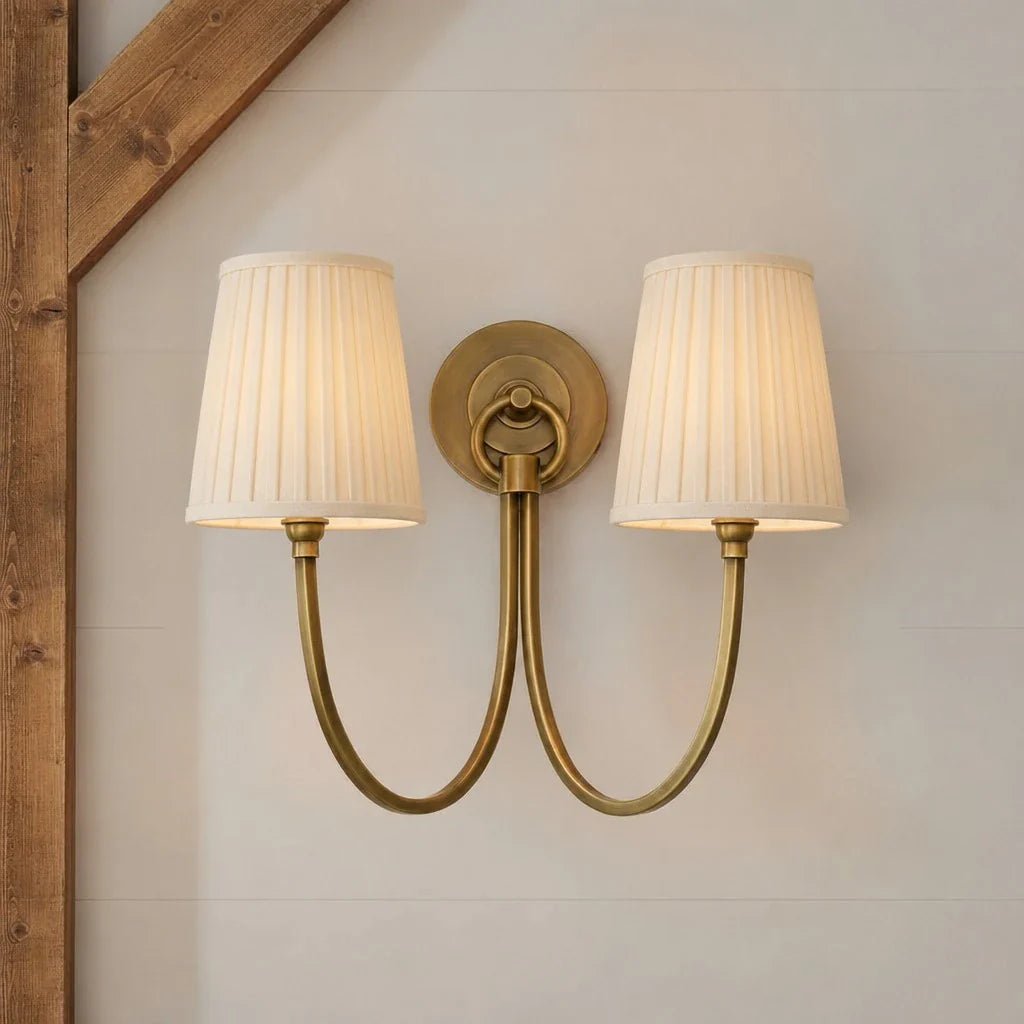 Modern Double Linen Shade Wall Sconce for Bedroom Hallway Vanity Living Room - Image 9