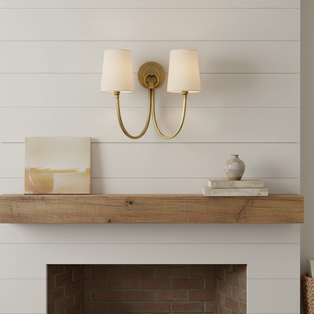 Modern Double Linen Shade Wall Sconce for Bedroom Hallway Vanity Living Room - Image 19