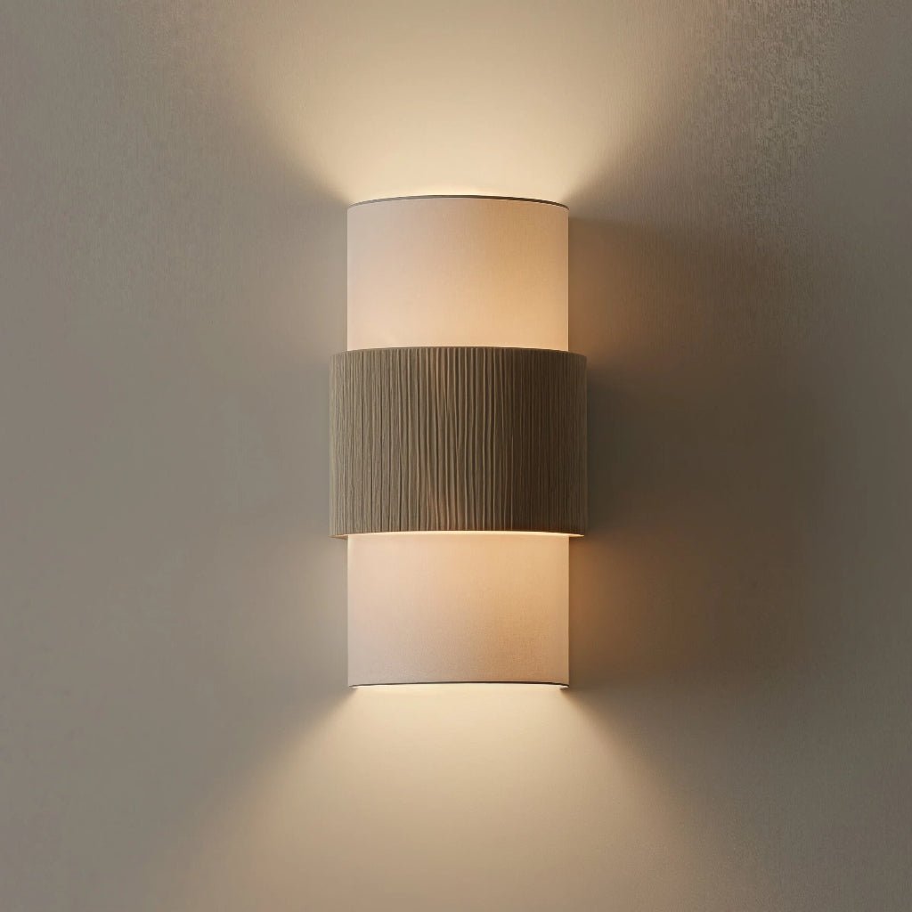Nordic Minimalist Linen Cylindrical Wall Sconce for Bedroom Hallway Living Room - Image 8