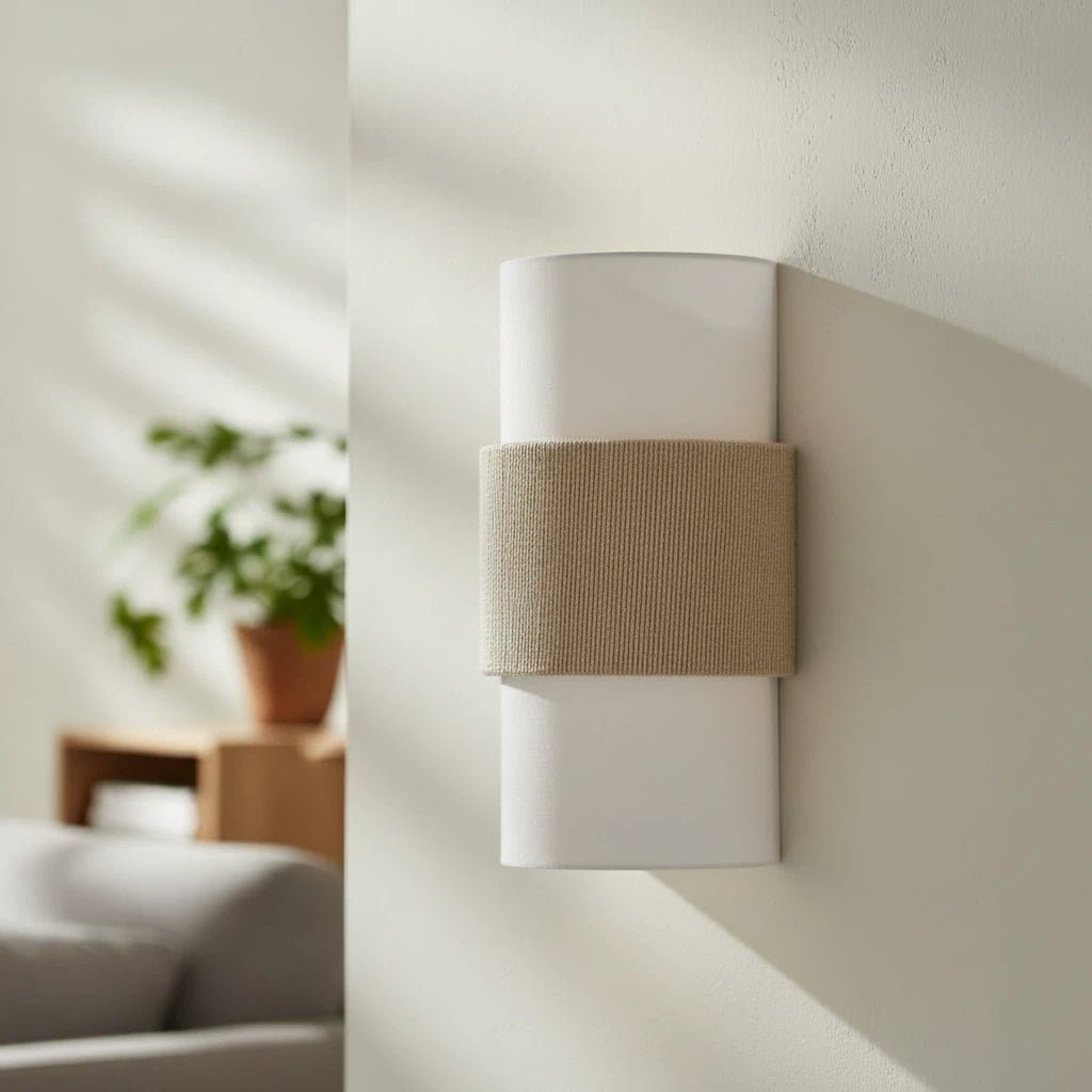 Nordic Minimalist Linen Cylindrical Wall Sconce for Bedroom Hallway Living Room - Image 7