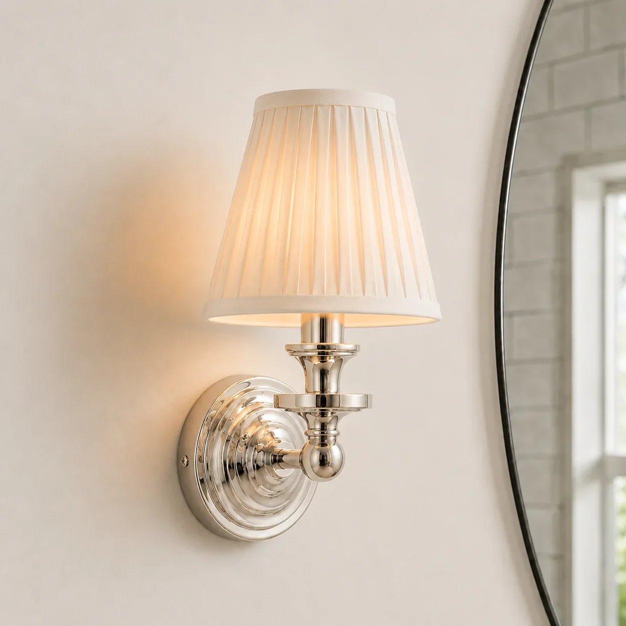 Retro Brass Linen Shade Wall Sconce for Bedroom Hallway Living Room Entryway - Image 12