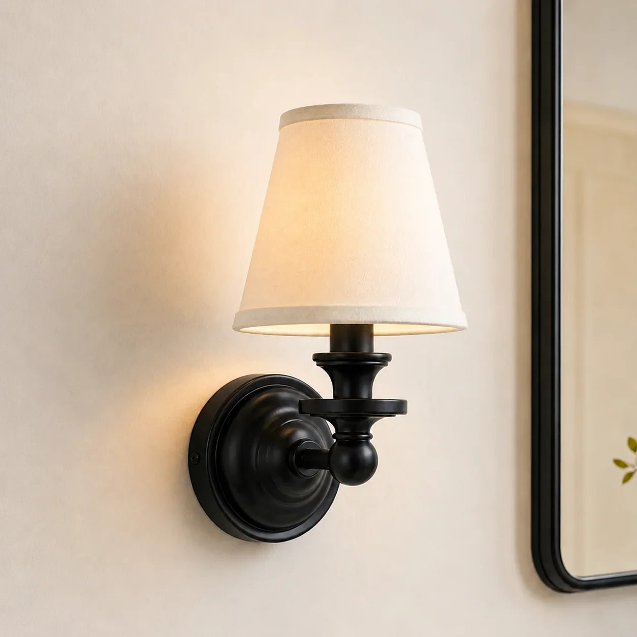 Retro Brass Linen Shade Wall Sconce for Bedroom Hallway Living Room Entryway - Image 17