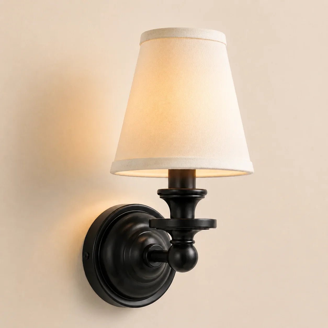 Retro Brass Linen Shade Wall Sconce for Bedroom Hallway Living Room Entryway - Image 21