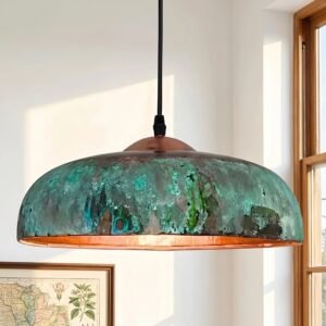Rustic Vintage Metal Dome Pendant Light for Kitchen Dining Room Living Room Study